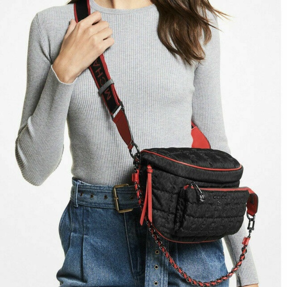 NWT Michael Kors Michael Kors Slater Black Multi Medium Sling Pack Messenger - Picture 1 of 4
